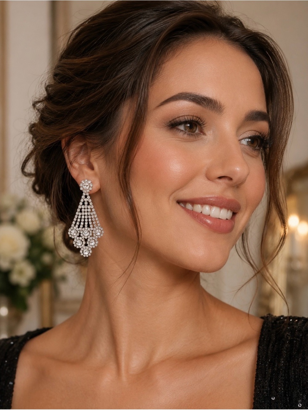 Rhinestone chandelier earrings